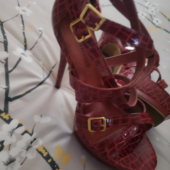 Just Fab by Jessie Red Snake Skin Print Heels 👠 😍 - Picture 10 of 11